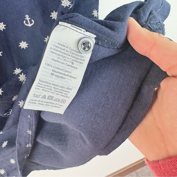 J Crew Mercantile Nautical Shirt Men's Navy Blue Golf Polo White Anchors Ships M - Picture 4 of 4
